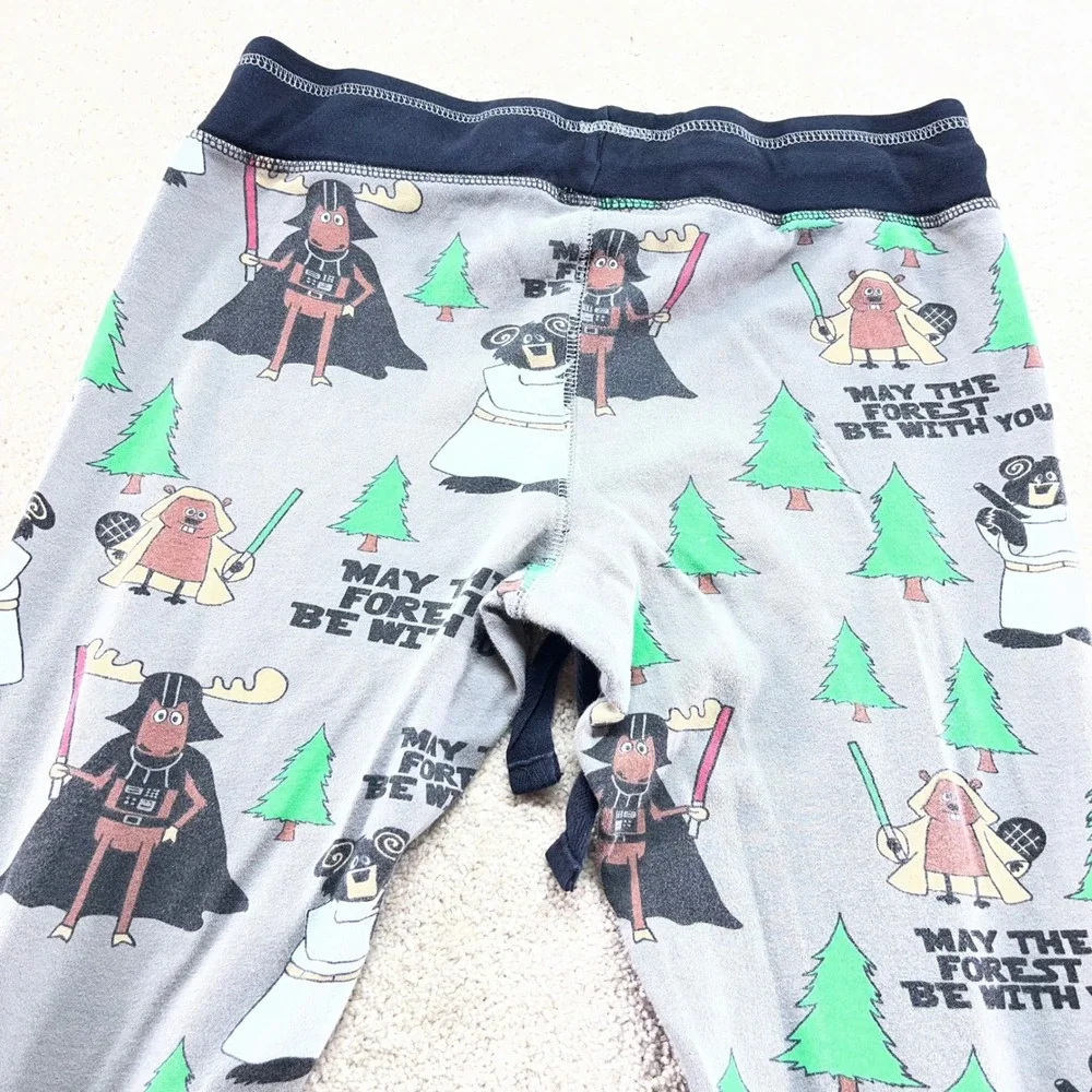 Lazy One Pajama Pants Kids XL Grey May the Forest Be With You Star Wars Parody‎